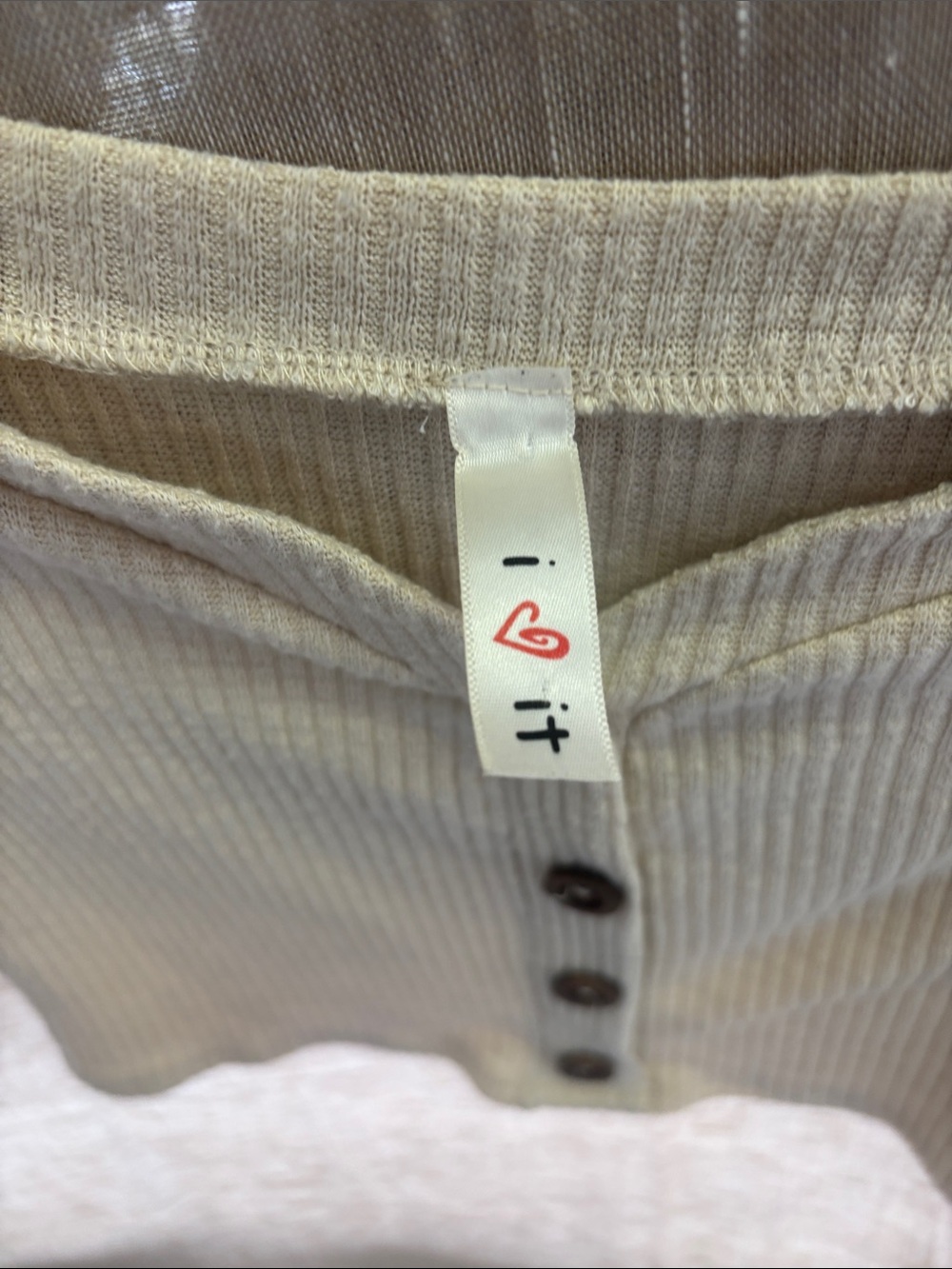 Off-Shoulder Ribbed Button-Front Crop Top - Olive - Picture 2 of 3